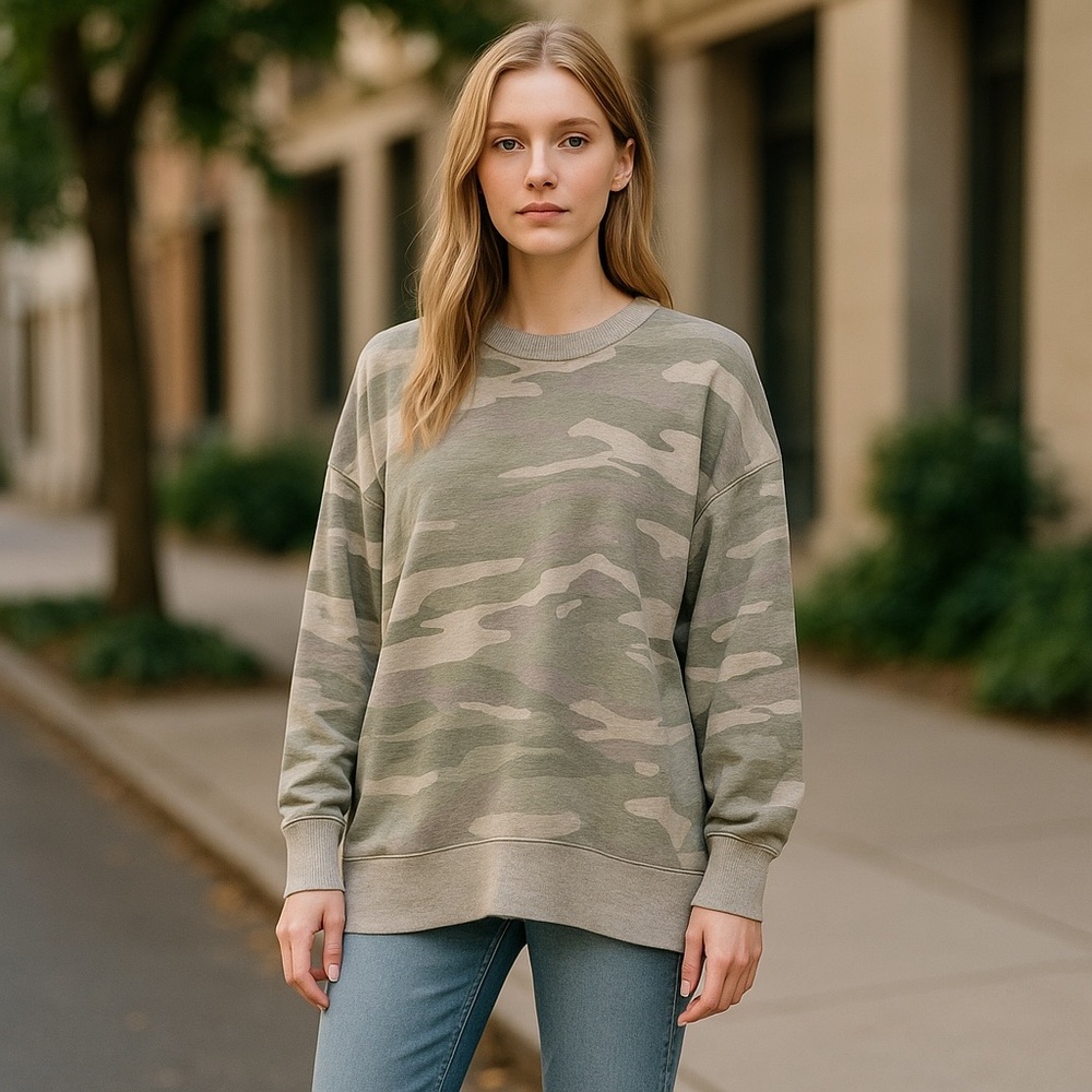 Aerie Oversized Camo Sweatshirt size S